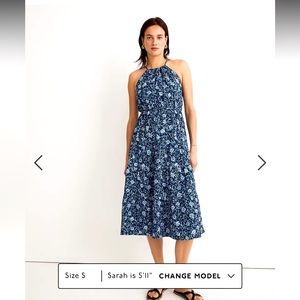 Cross-Back Halter Midi Dress in Vineyard Medallion